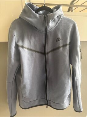 Nike Men's Light Blue Hooded Full-Zip Jacket